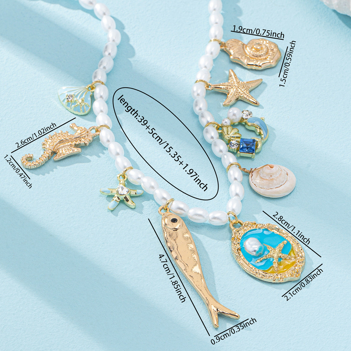 Wholesale Ocean Beach Shell Starfish Bohemian Beaded Necklace